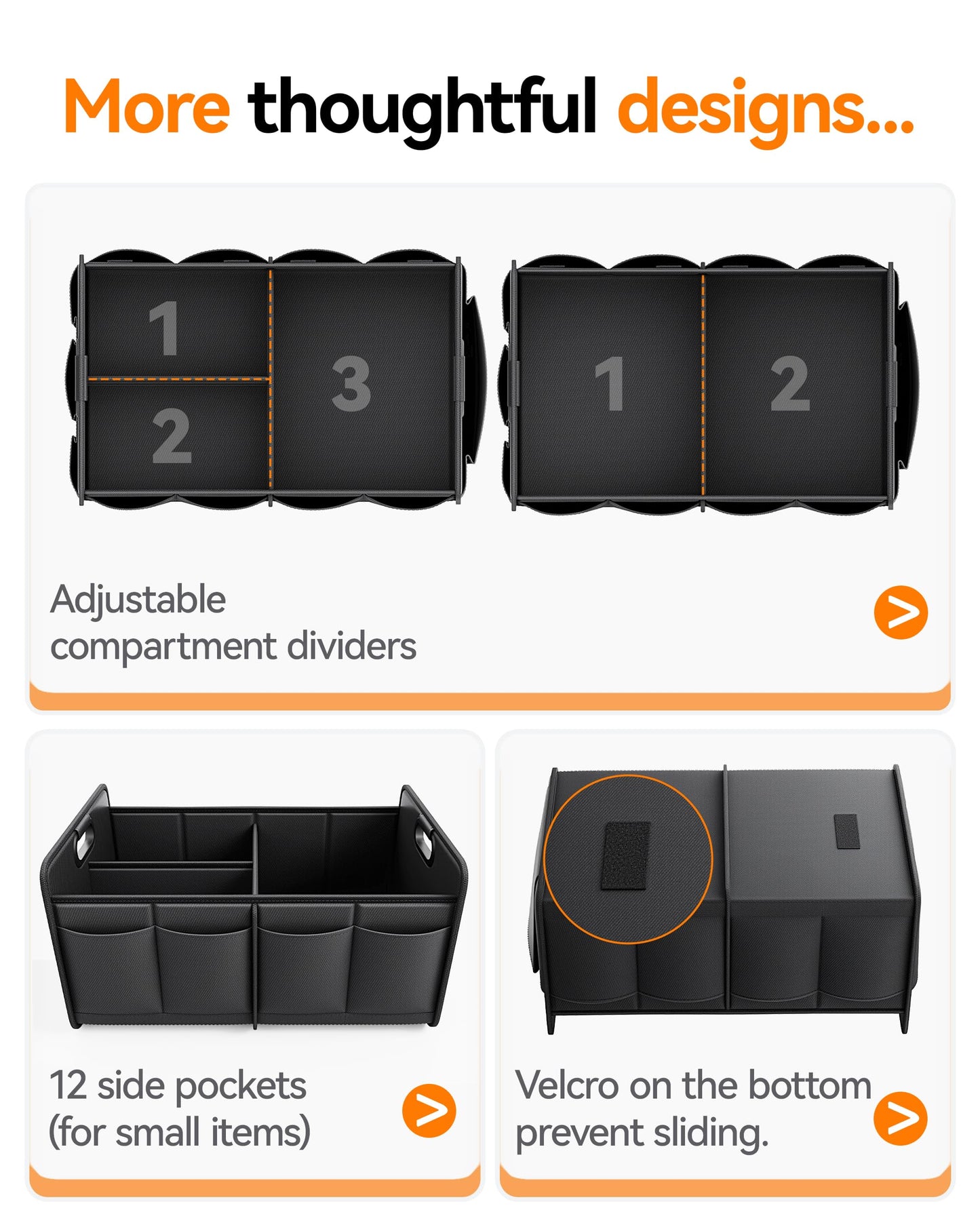 Homeve Waterproof Car Trunk Organizer Foldable